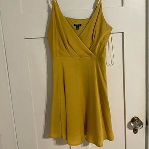 Express yellow silk dress